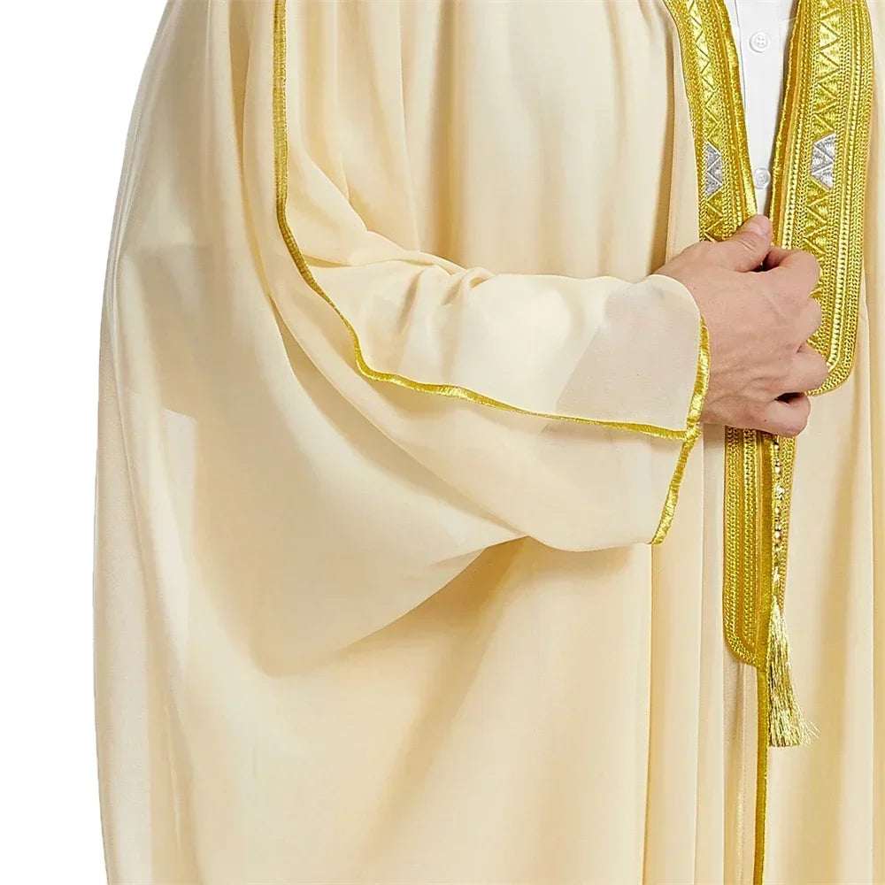 Men Kebaya Open Muslim Kimono Abaya Turkey Arabic Islam Djellaba Homme Robe Musulmane Hombre Ramadan Abayas for Prayer Clothes