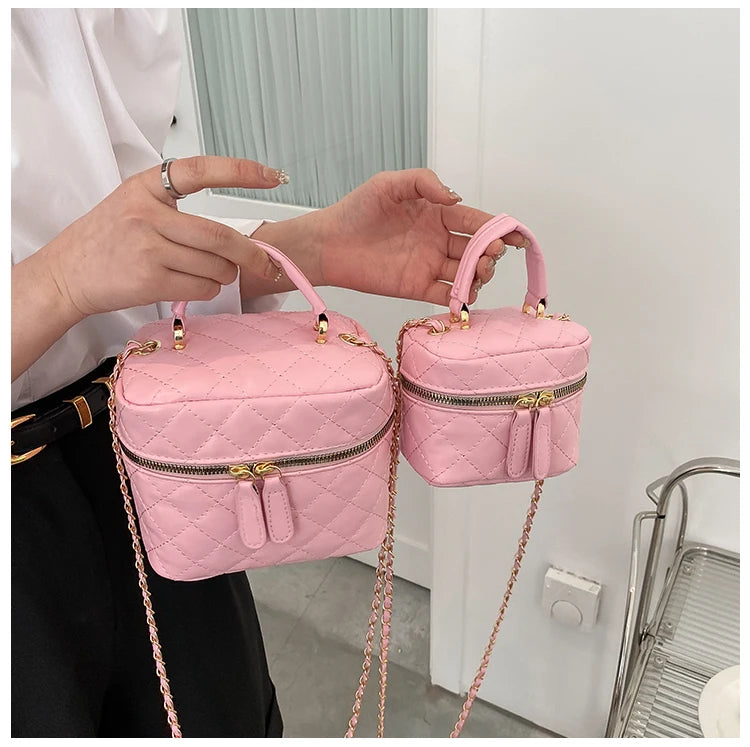 Trendy  Buet Handbag Women's Crossbody Bag Luxury Feel Small  Design Handbag Soft PU Leather Zipper Closure Casual