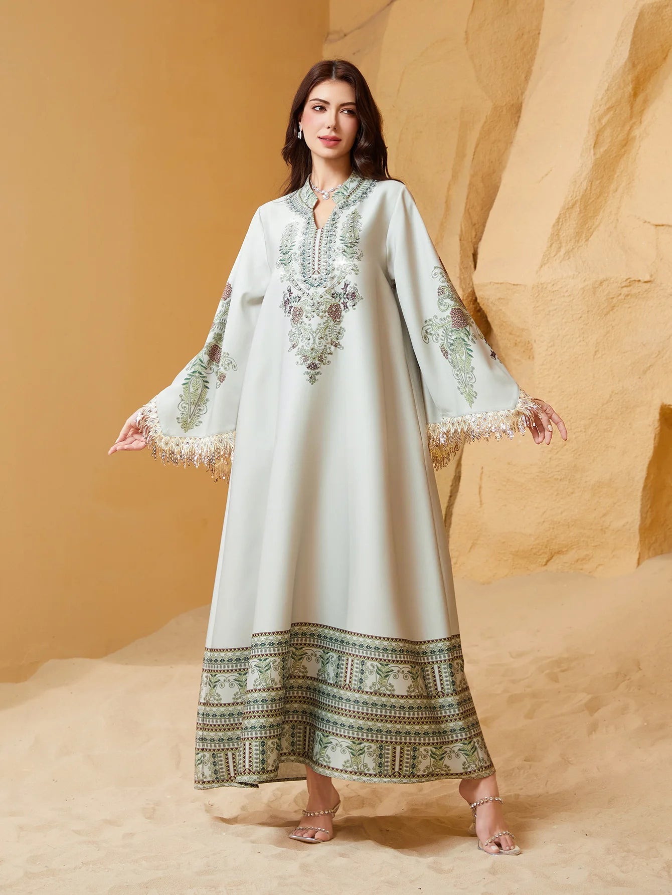 Eid Dress Abaya Women Muslim Kaftan Party Dresses Jalabiya Tassel Vestidos Ramadan Morocco Dubai Abayas Islam Arab Long Robe