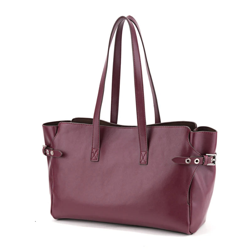 Bag Set: Tote Bag With Matching Purse,Designer Wing Style Women Underarm Shoulder Bag,Large Capacity Spacious Handbag,Burgundy