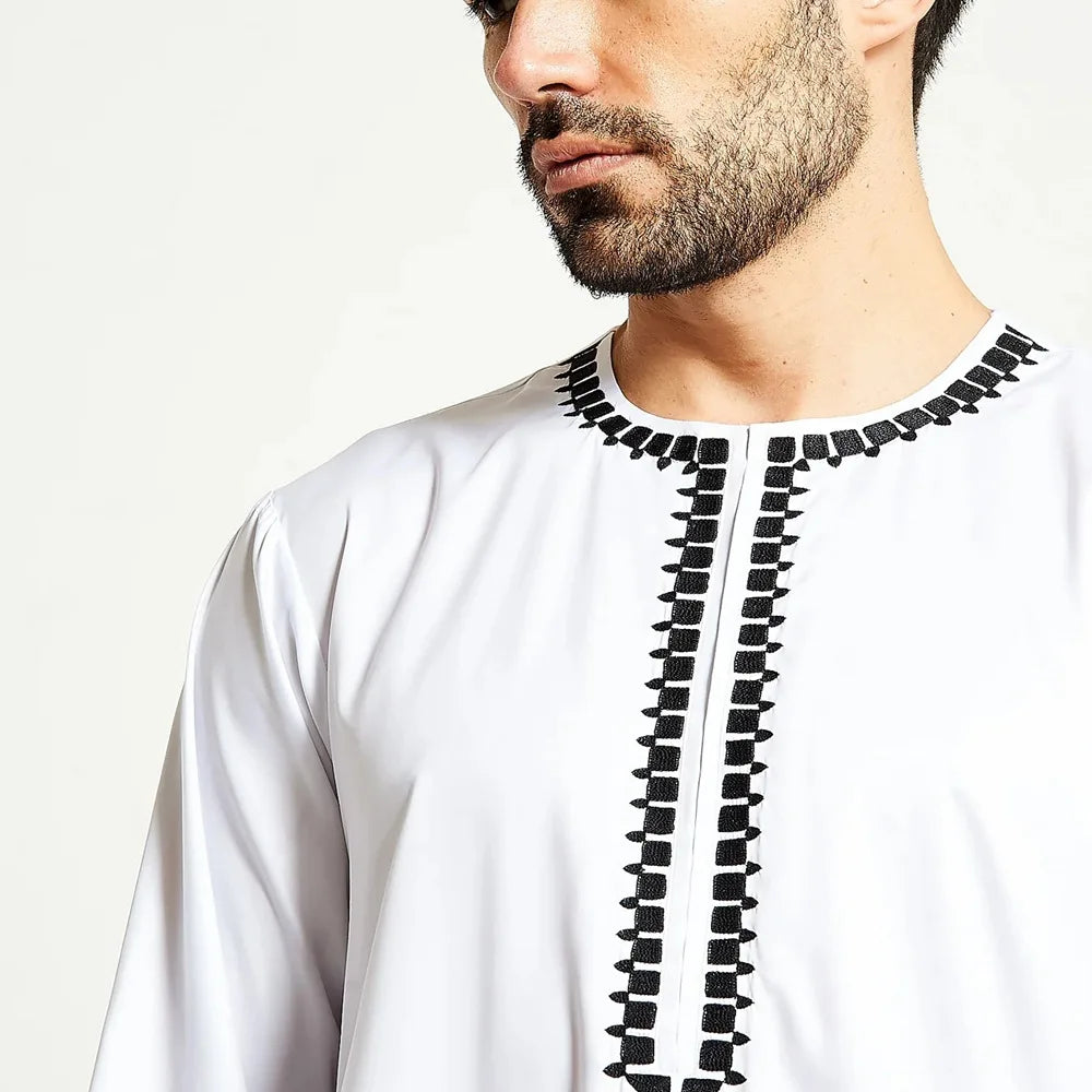 Mid East Islamic Men Clothes Muslim Fashion Abaya Men Embroidered Loose Stand Collar Long Robe Ethnic Style 2026 Man Jubba Thobe