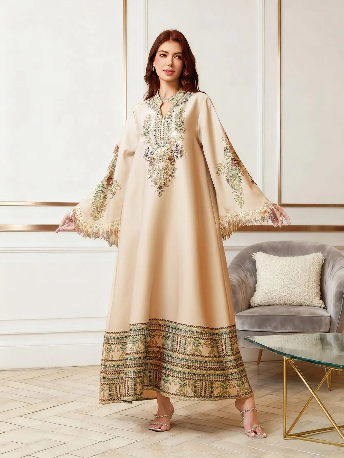 Eid Dress Abaya Women Muslim Kaftan Party Dresses Jalabiya Tassel Vestidos Ramadan Morocco Dubai Abayas Islam Arab Long Robe