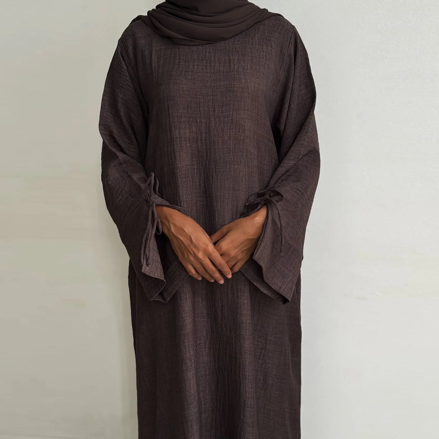 2025 New Ramadan Abaya Women Muslim Dress Solid Color Robe Dubai Abayas Eid Islam Clothing Turkish Casual Modest Robe for Adult