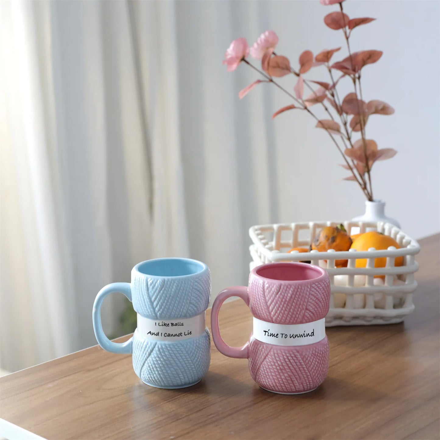 425ml Creative Knitted Pattern Gift Mug Colorful Woolen Balls Mugs Home Party Christmas Birthday Or Christmas Gift Cup