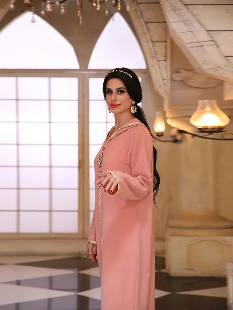 Ramadan Eid Pink Kebaya Abaya Dubai Turkey Islam Muslim Prayer Dress Abayas For Women Niqab Kaftan Robe Femme Musulmane Caftan