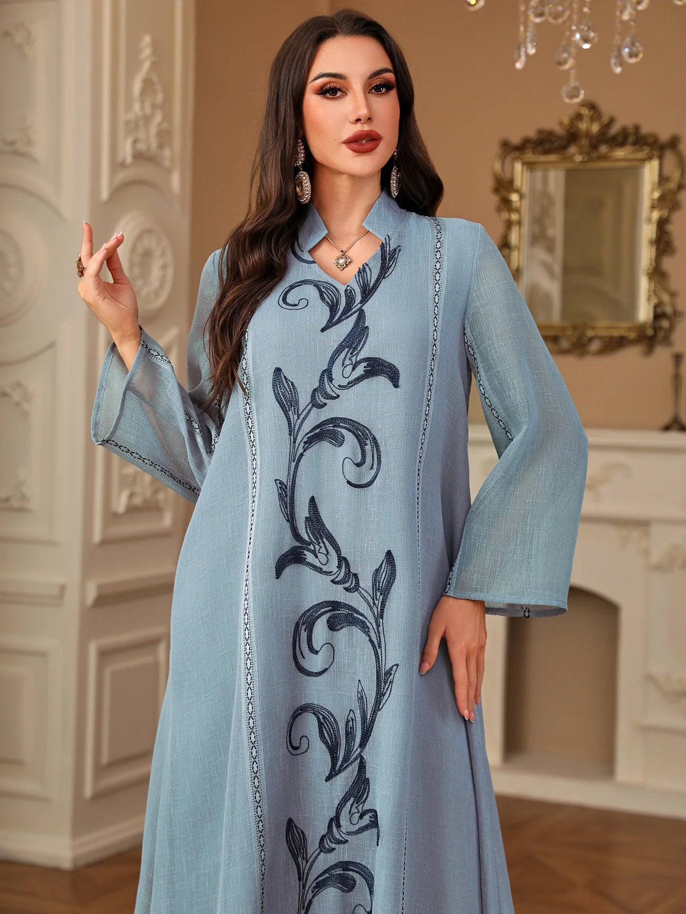 Muslim Women Embroidery Dress Patchwork Vestidos Ramadan Eid Long Robe Morocco Kaftan Dubai Abayas Party Dresses Jalabiya 2025