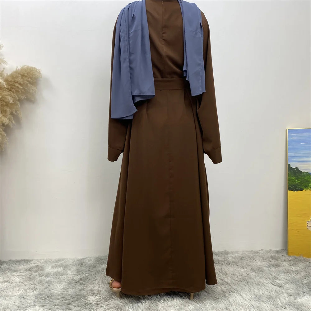 New Muslim fashion Abaya women's dress sold in Dubai in the Middle East Arab net color Islamic dress robe lace long dress