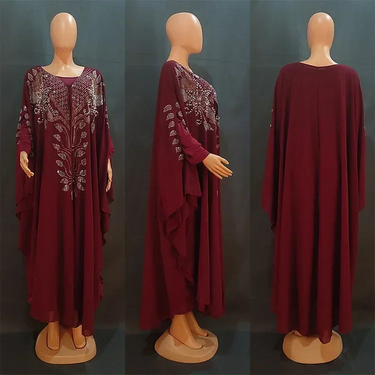 Abayas For Women Dubai Luxury 2025 Chiffon Boubou Muslim Fashion Dress Caftan Marocain Wedding Party Occasions Djellaba Femme