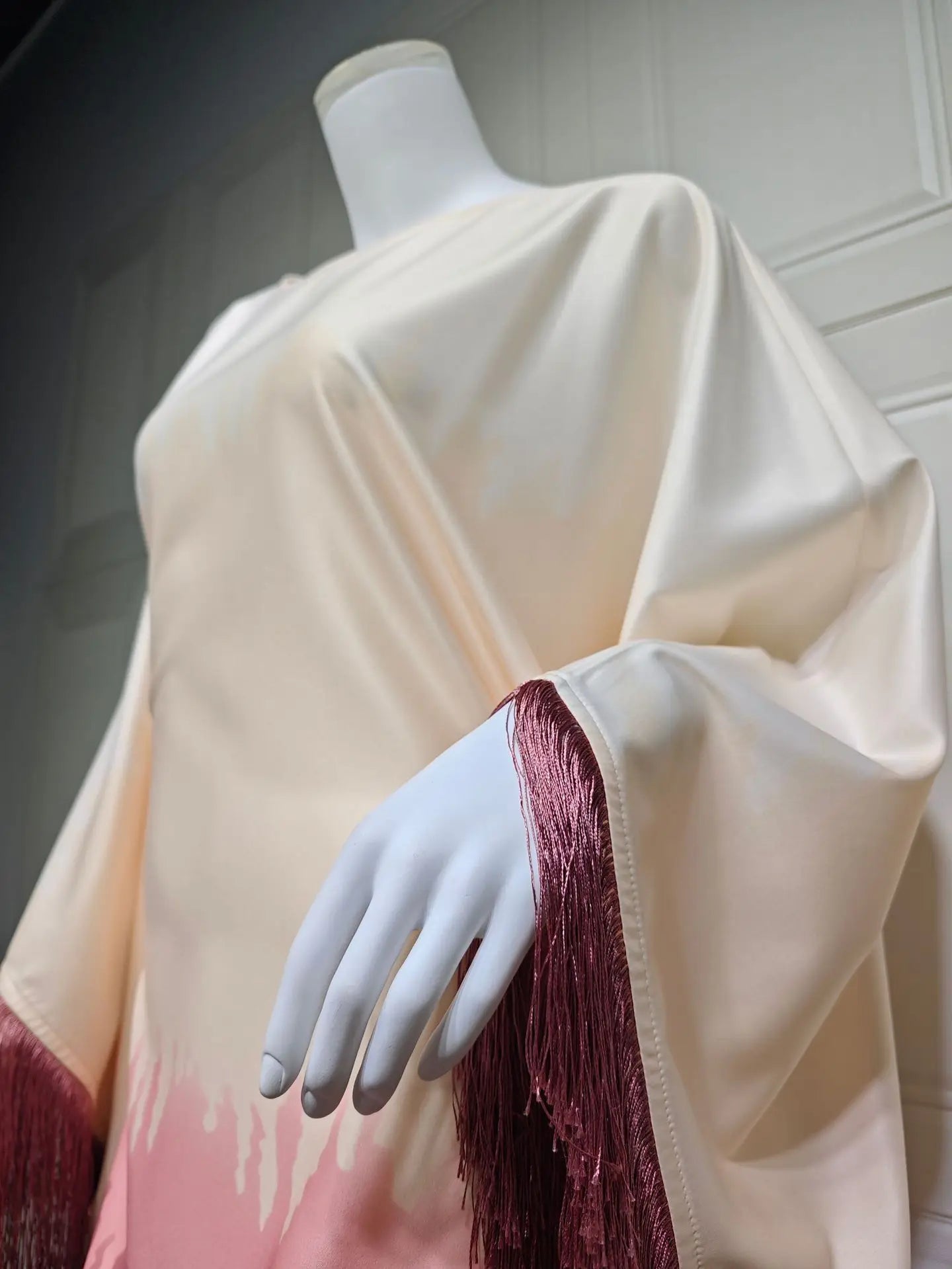 Modest Muslim Batwing Sleeve Gradient Color Tassel Kaftan Eid Al Adha Party Evening Dresses Moroccan Turkey Dubai Abaya Islam
