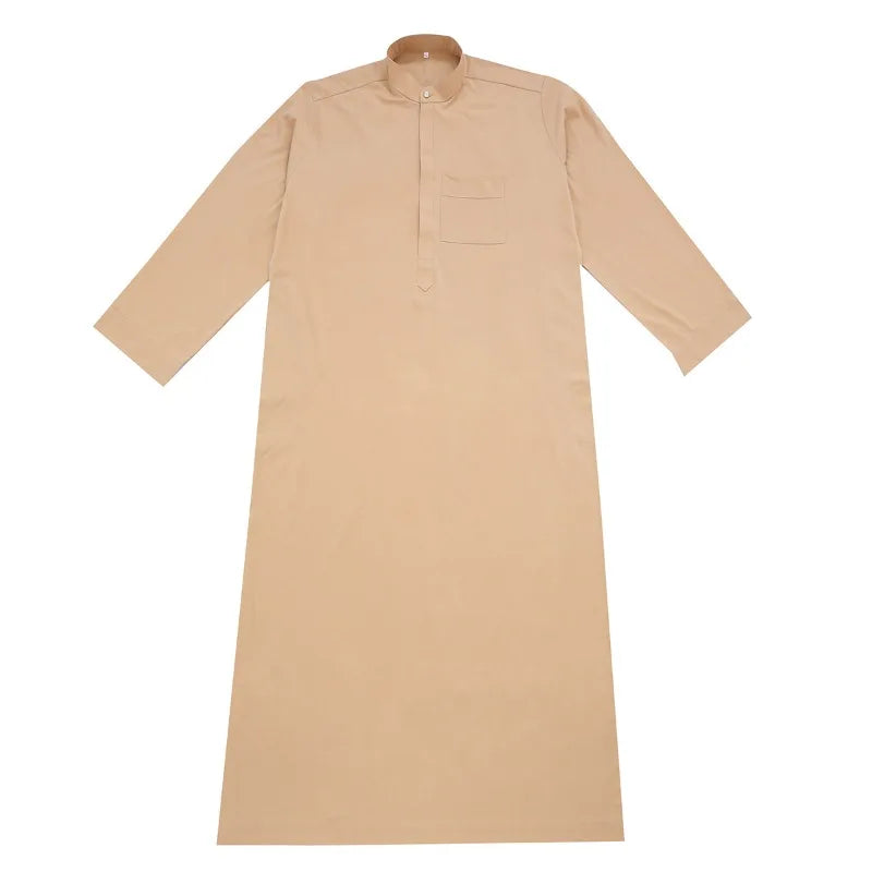 Muslim Men Jubba Thobe Zipper Kimono Robe Saudi Islamic Muslim Clothing Abaya Cafe Dubai Arab Dress Robe