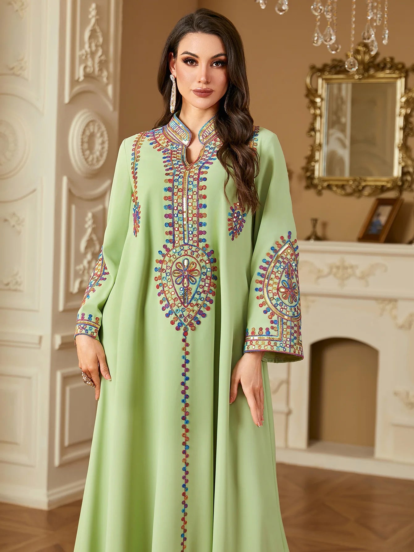 Eid Muslim Embroidery Dress for Women Abaya Party Long Dresses  Caftan Robe Jalabiya Ramadan Morocco Dubai 2025 Vestidos Largos