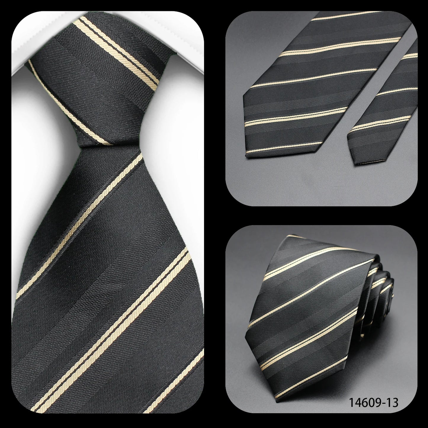 Tie Gravatas Fashion Wholesale Woven Striped Necktie Wedding Accessories Blue Man Fit Group Party Office Neck Ties