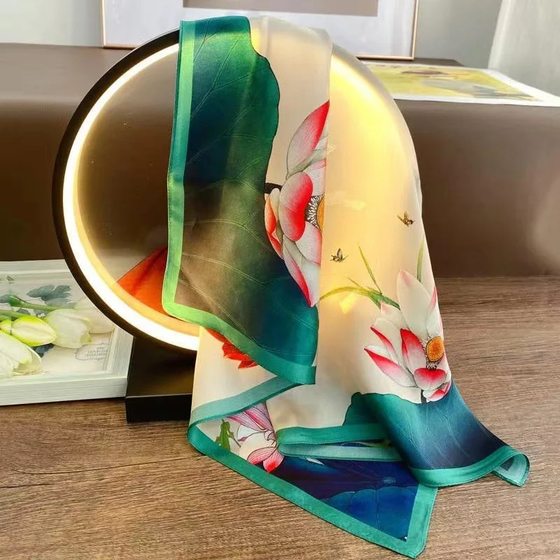 New 70x70cm Square Scarf Women Spring Summer Thin Sun Protection Neck Protection Tie Headband Versatile Scarves Party Gift