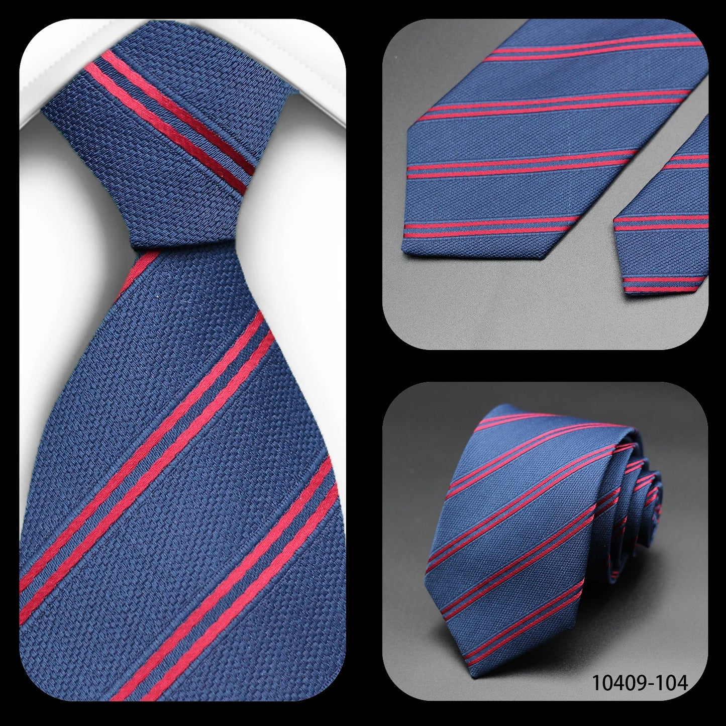 Tie Gravatas Fashion Wholesale Woven Striped Necktie Wedding Accessories Blue Man Fit Group Party Office Neck Ties