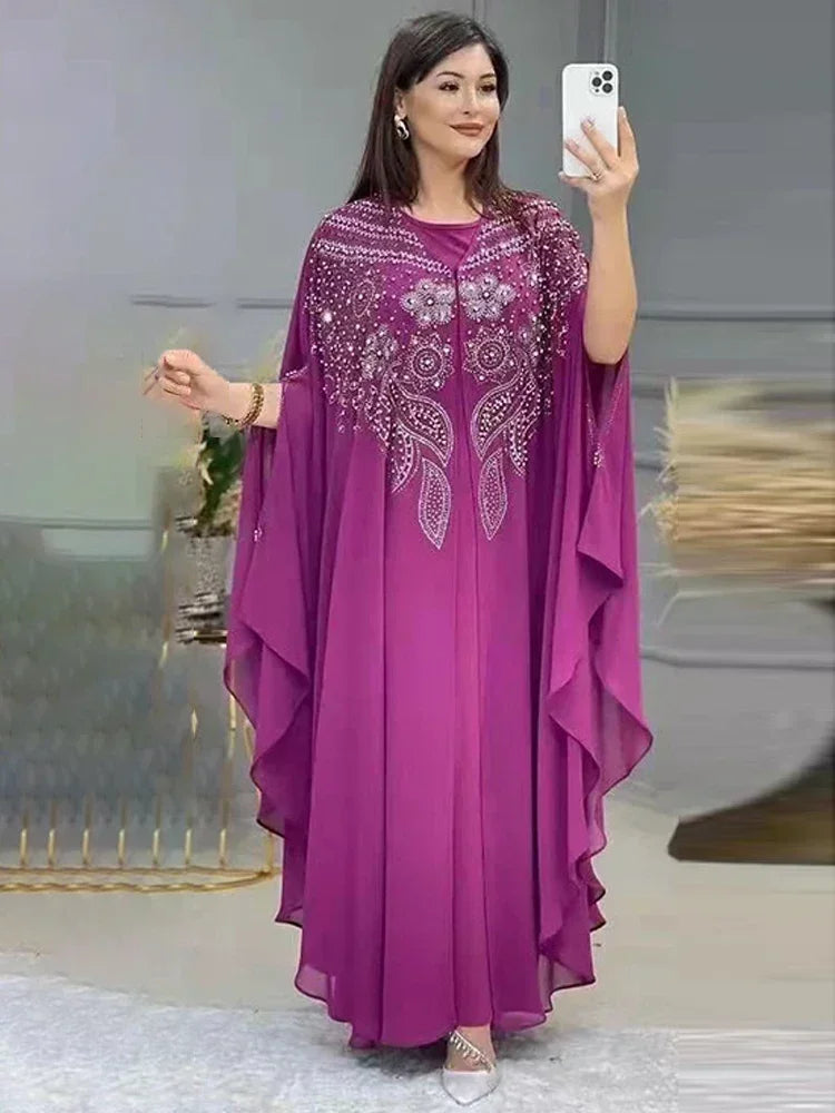 Abayas For Women Dubai Luxury 2025 Chiffon Boubou Muslim Fashion Dress Caftan Marocain Wedding Party Occasions Djellaba Femme