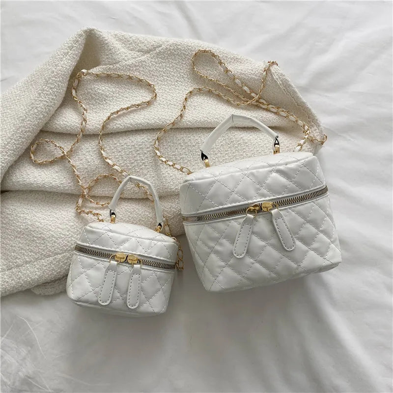 Trendy  Buet Handbag Women's Crossbody Bag Luxury Feel Small  Design Handbag Soft PU Leather Zipper Closure Casual