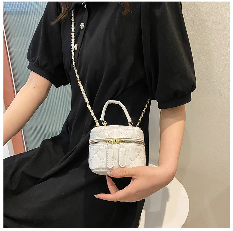 Trendy  Buet Handbag Women's Crossbody Bag Luxury Feel Small  Design Handbag Soft PU Leather Zipper Closure Casual
