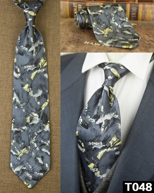 Printed Ties Vintage Pattern Abstract Character Multicolor 10 CM Mens Necktie 100% Silk Printing Handmade Unique