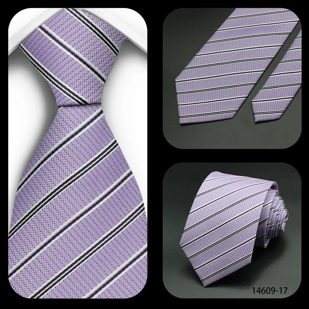 Tie Gravatas Fashion Wholesale Woven Striped Necktie Wedding Accessories Blue Man Fit Group Party Office Neck Ties