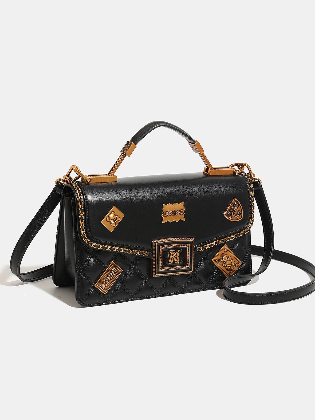 2026 fashionable new luxury high-grade handbag fashionable handbag temperament western embroidery design heavy hardware badge ha