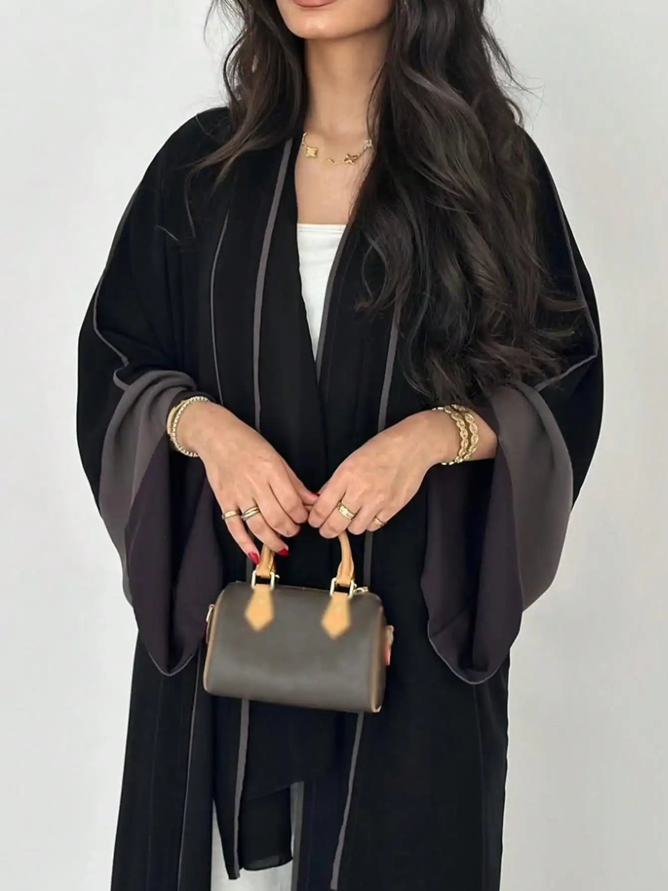 Middle Eastern Loose Abaya Muslim Full Sleeve Open Front Abayas Elegant Kaftans Women Jilbabs Arabian Islamic Maxi Dresses