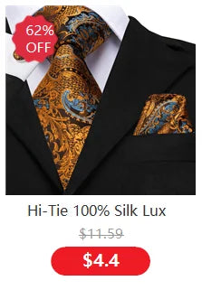Hi-Tie Blue Business Solid Silk Men's Tie NeckTie 8.5cm Ties for Men Formal Luxury Wedding High Quality Gravata
