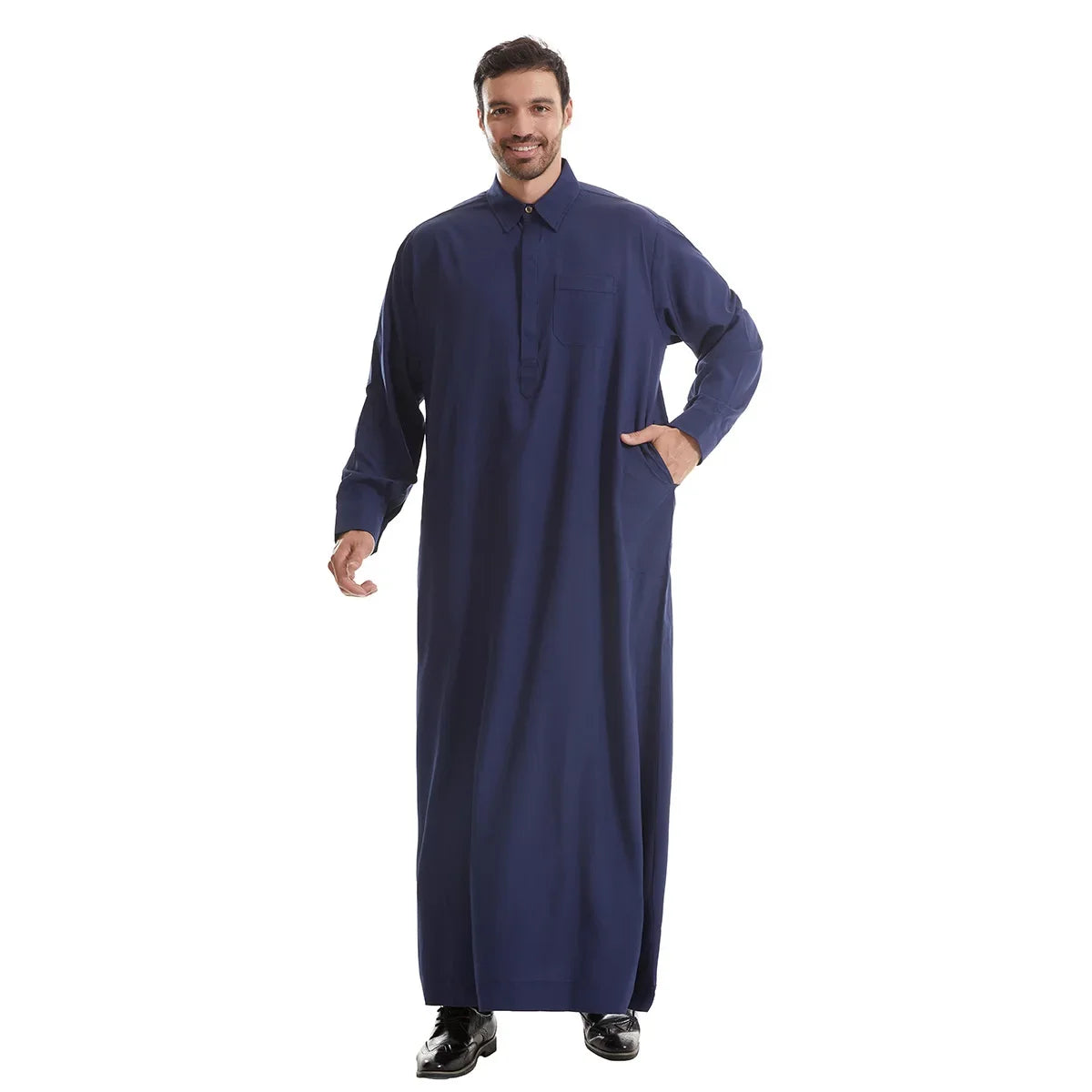 Mens Robe Long Sleeve Saudi Abaya Arabic Thobe Jubba Thoub Dubai Daffah Kaftan Middle East Islam Thawb Jubba Muslim Dress Caftan
