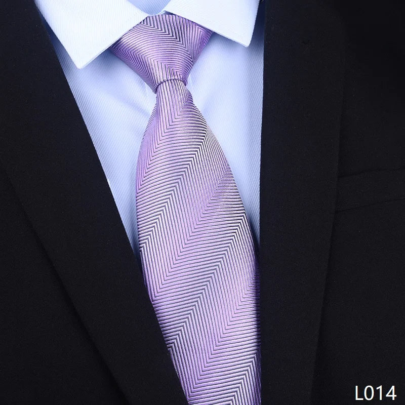 High Quality 100% Real Silk Tie For Men's Business Banquet Formal Shirt Accessories With Fashionable Striped Pattern 8CM Necktie
