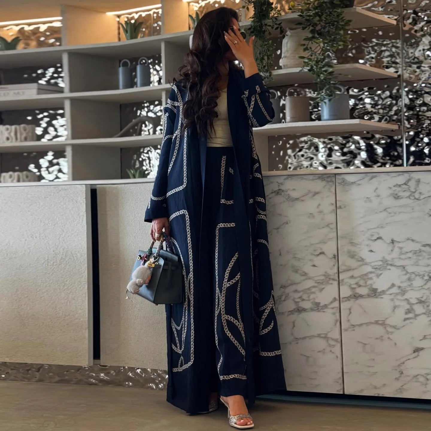 2 Piece Muslim Sets Women 2026 Eid Casual Abaya Print Long Caot+Pants Suits Kimono Ramadan 2pcs Set Jilbab Kebaya Islam Clothing