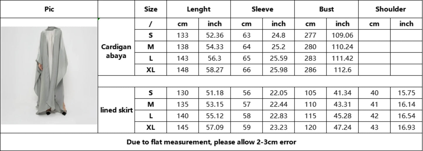 Cross-border foreign trade women's Muslim clothing Abaya solid color organza suit simple shawl outer skirt suit