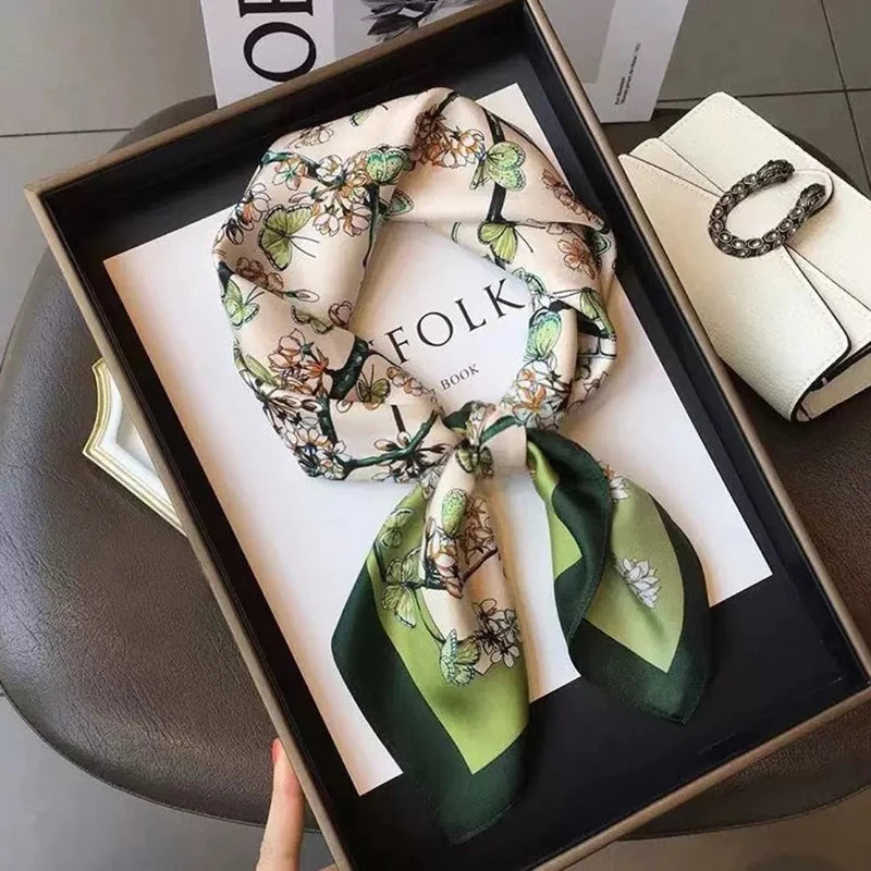 New 70x70cm Square Scarf Women Spring Summer Thin Sun Protection Neck Protection Tie Headband Versatile Scarves Party Gift