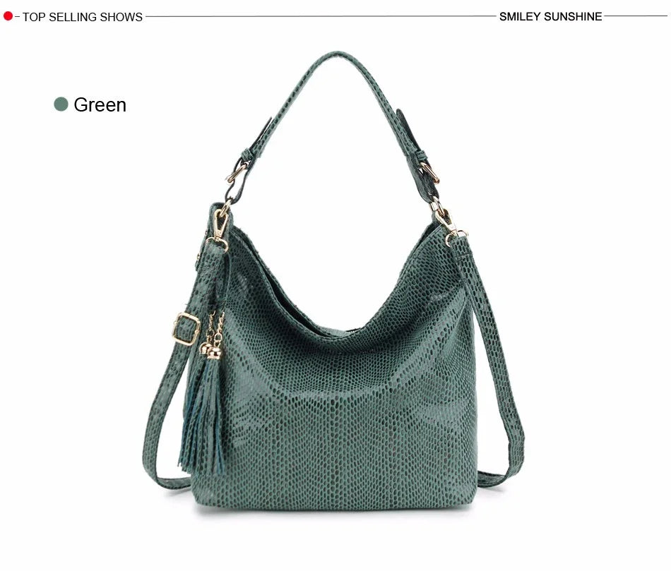 Women Shoulder Bag Girl Handbag Hobo Tassel  Big Black Ladies Hand Bag Female Casual Multifunctional Crossbody Bags for Woman
