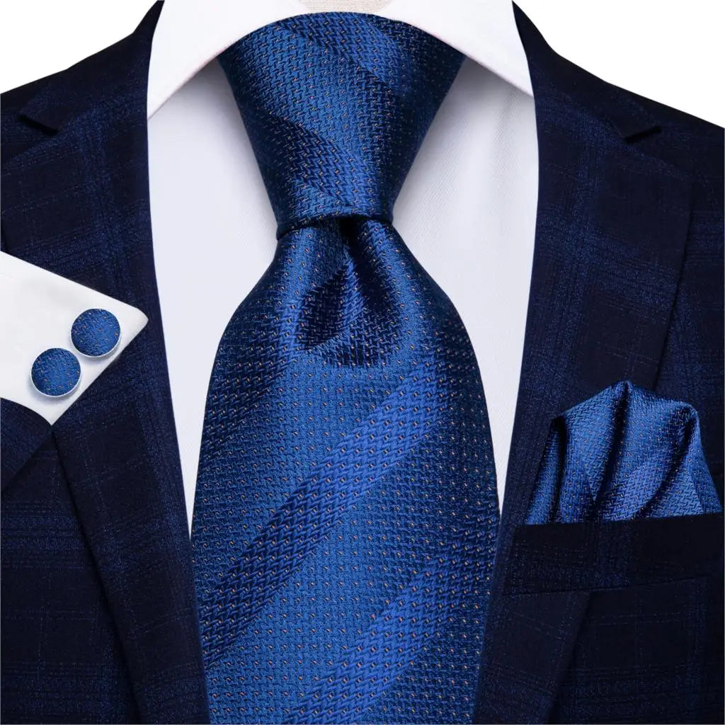 Hi-Tie Blue New Fashion Business Paisley Silk Men's Tie NeckTie 8.5cm Ties for Men Formal Luxury Wedding Quality Gravata