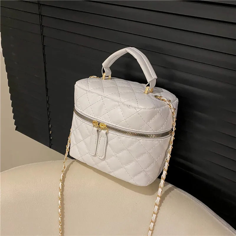 Trendy  Buet Handbag Women's Crossbody Bag Luxury Feel Small  Design Handbag Soft PU Leather Zipper Closure Casual