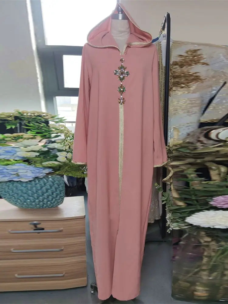 Ramadan Eid Pink Kebaya Abaya Dubai Turkey Islam Muslim Prayer Dress Abayas For Women Niqab Kaftan Robe Femme Musulmane Caftan