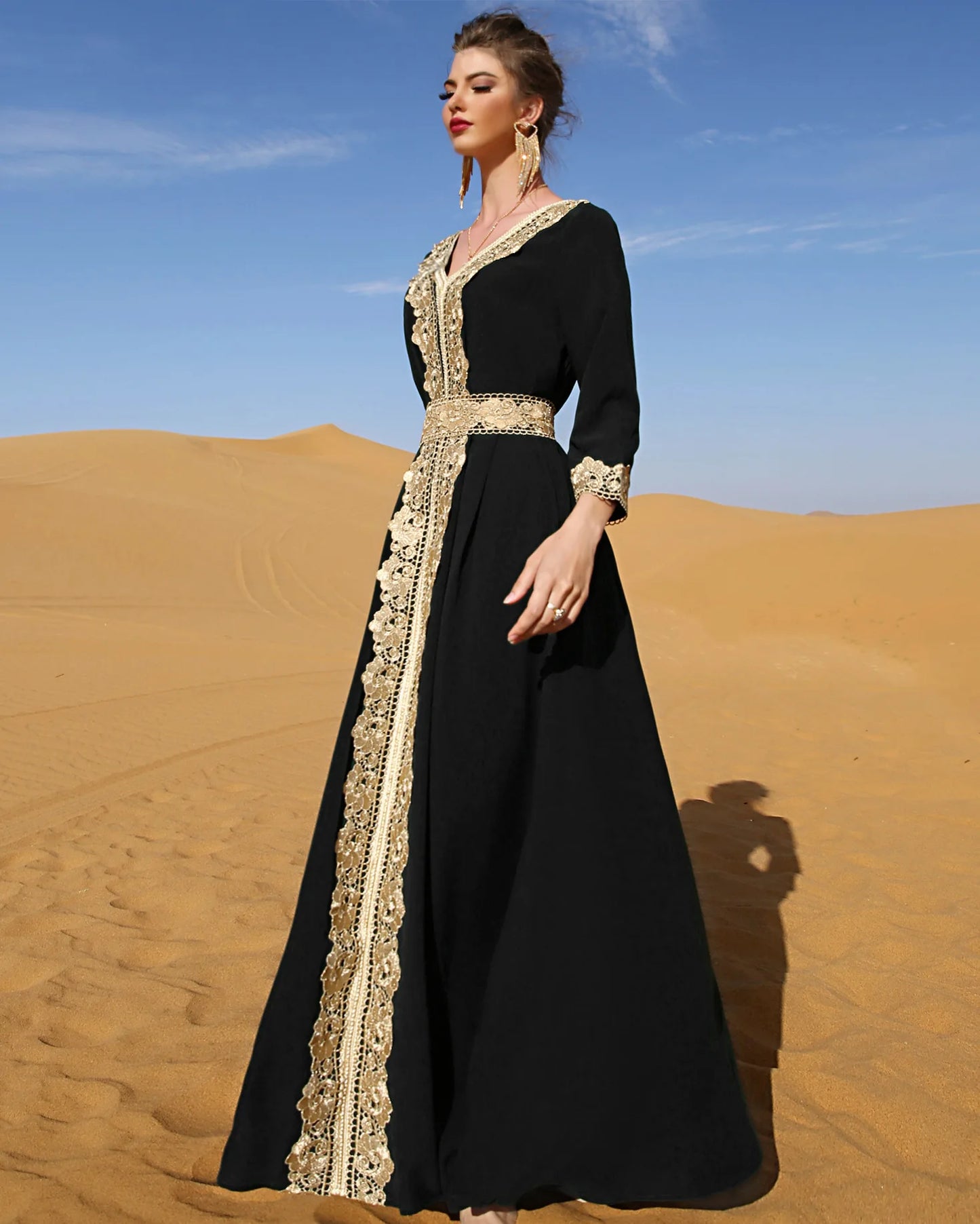 Eid Party Dress For Women Lace Dubai Arab Ramadan Abayas Caftan Kaftan Vestido Eid Muslim Woman Abaya Party Long Dresses 2026
