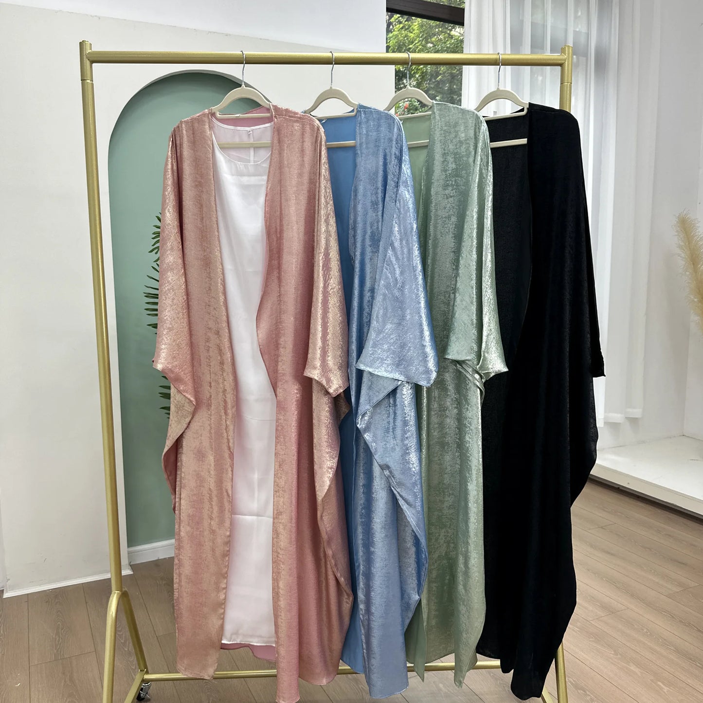 Eid Sliky Abaya Muslim Party Dress Women Ramadan Abaya Bat Sleeve Belt Morocco Kaftan Vestidos Largos Dubai Robe Jalabiya 2026