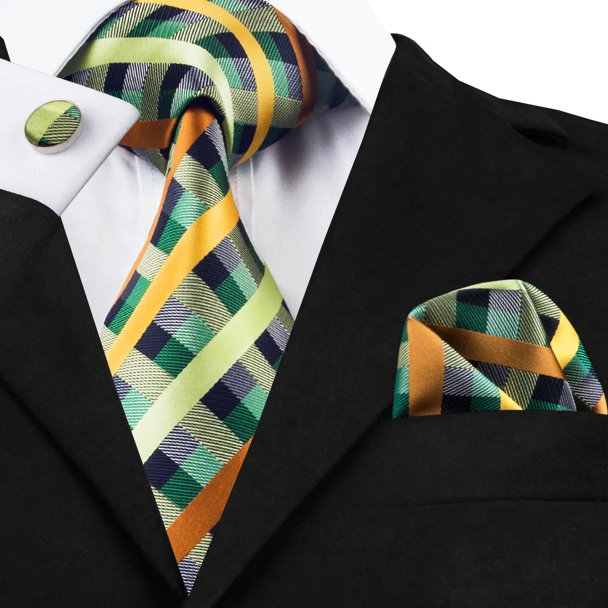 Hi-Tie New Clasic Grey Tie for Men Silk Fabric Jacquard Woven Tie Hanky Cufflinks Set for Men Designer Fashion Silk Ties SN-1466