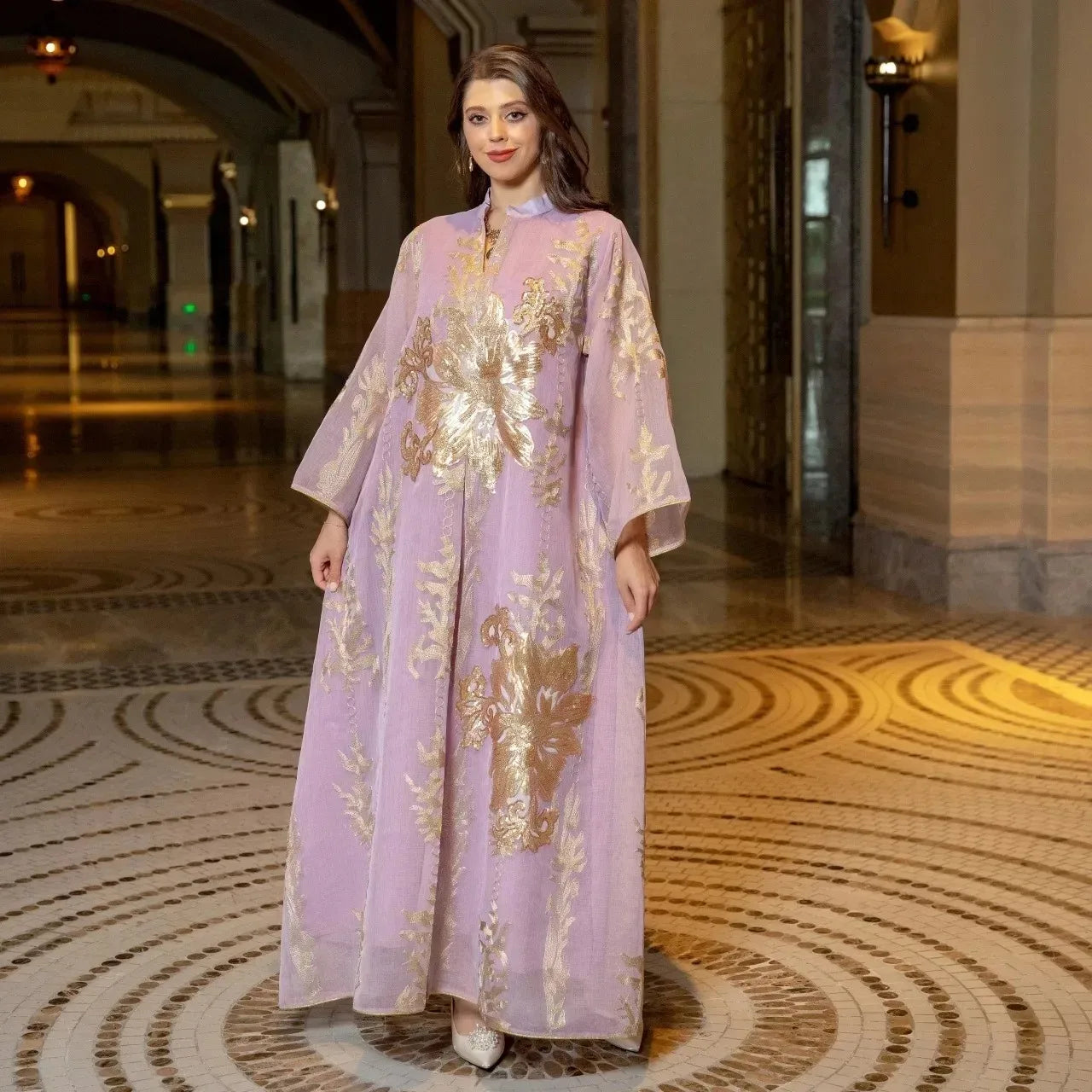 Elegant Muslim Dress Dubai Turkey Robes Islam Saudi Arabia Long Evening Dress Abaya for Women Light Luxury Party Dress Vestidos