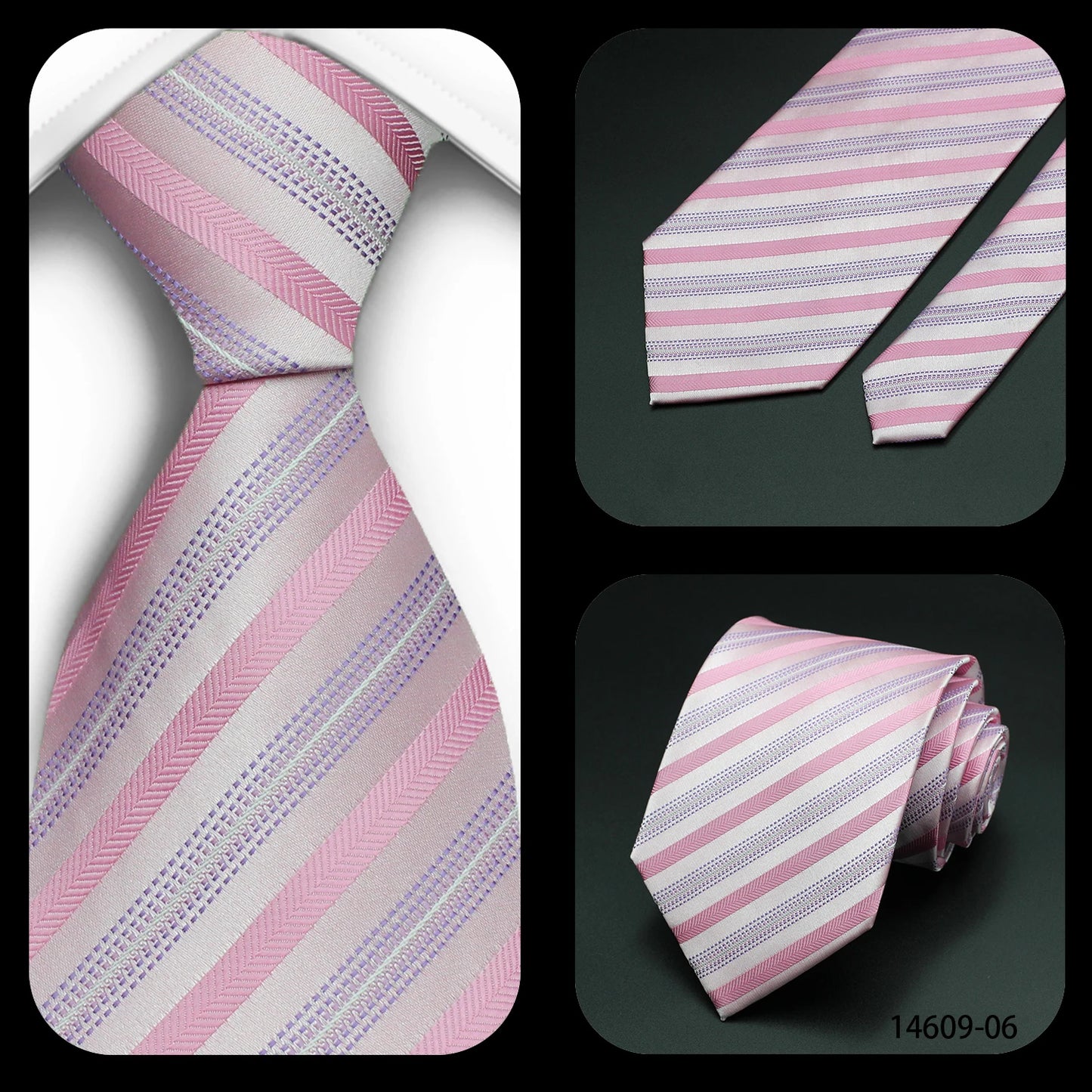 Tie Gravatas Fashion Wholesale Woven Striped Necktie Wedding Accessories Blue Man Fit Group Party Office Neck Ties
