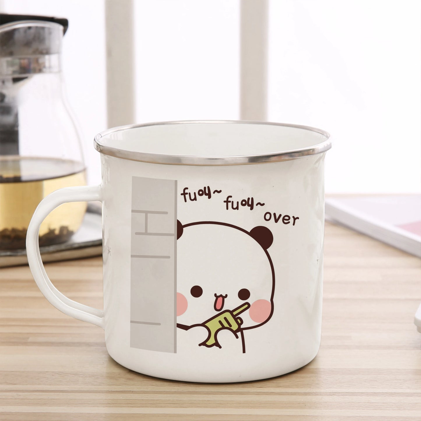 Funny Mugs Coffee Cups Cartoon Milk Mocha Bear Boob and Doodle Enamel Cup Mug Mug for Tea Drinkware Personalized Beer Travel Bar