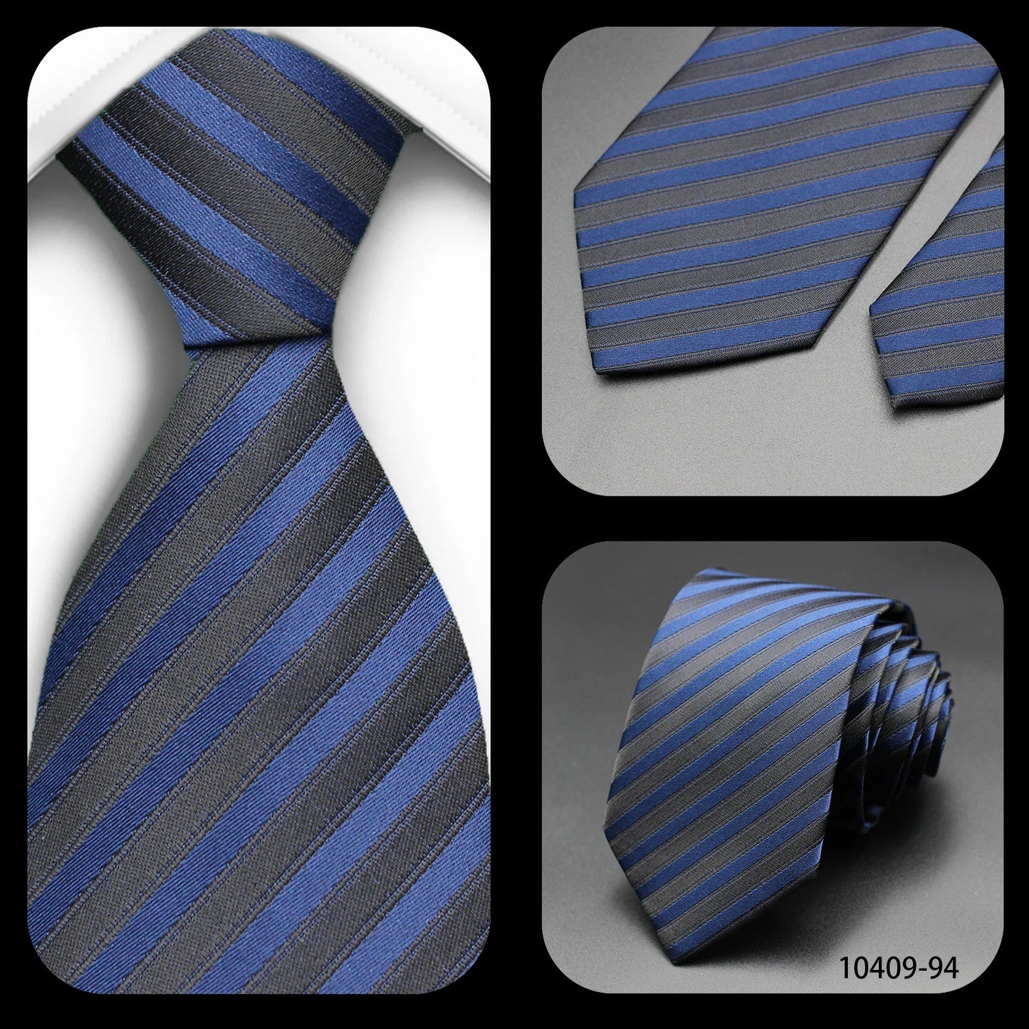Tie Gravatas Fashion Wholesale Woven Striped Necktie Wedding Accessories Blue Man Fit Group Party Office Neck Ties