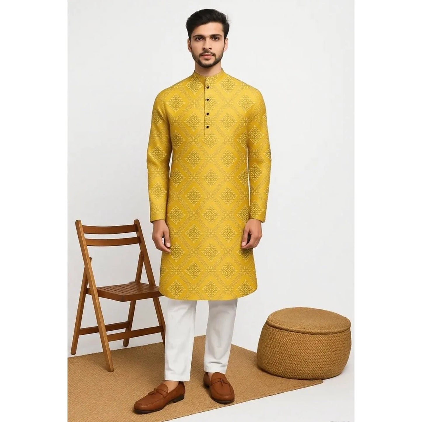 Men Islamic Arabian Patchwork Striped Embroidery Eid Muslim Long Robe Jubba Casual Loose Abayas 2026 National style