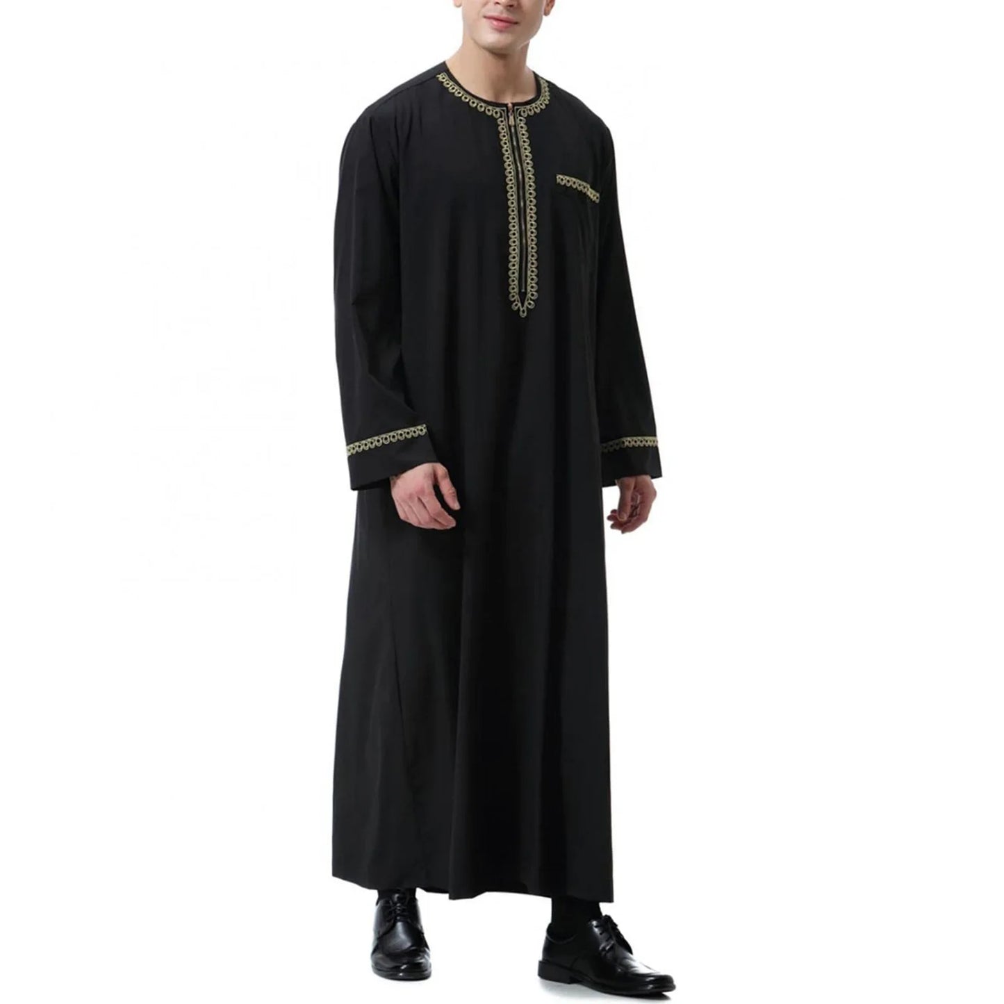 2026 New Muslim Middle Eastern Arab Robe Men's Round Neck Garment