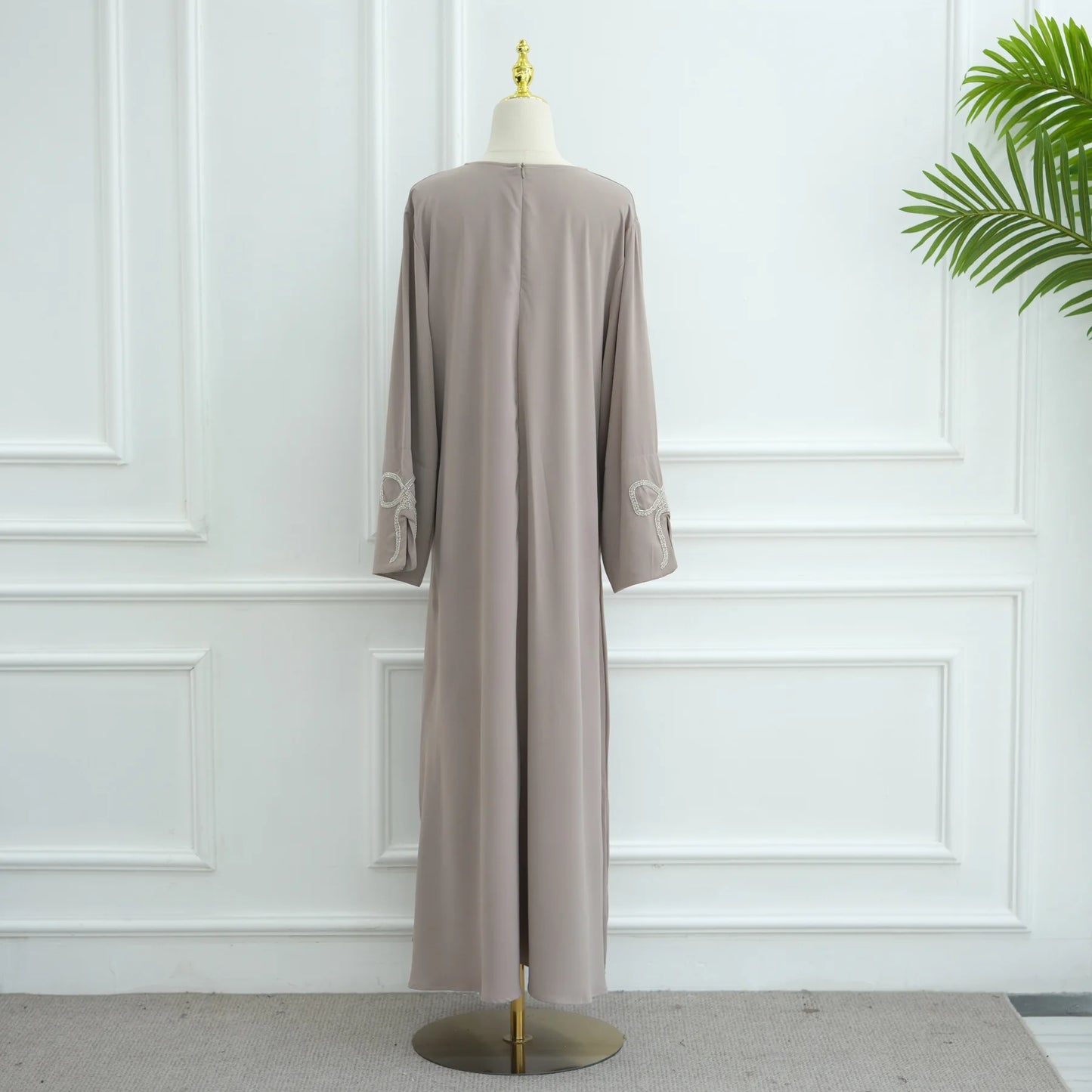 Women Eid Dress Diamond Bow Muslim Abaya Kaftan Arab Long Robe Vestidos Largos Morocco Long Robe Elegant Party Dresses Caftan