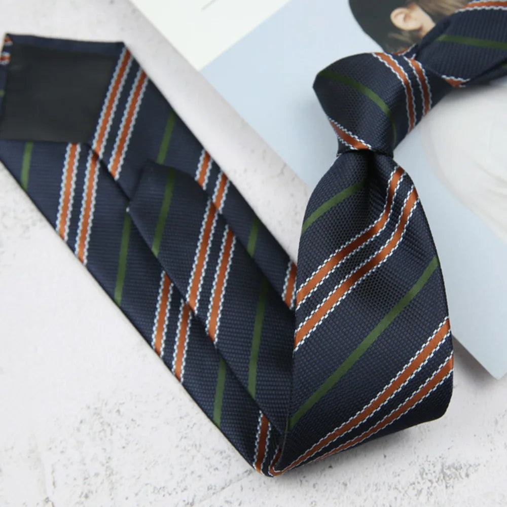 British Italian Style 8CM Formal Ties For Men Business Striped Floral White Brown Neckties Luxury Silk Neck Ties Wedding Cravat