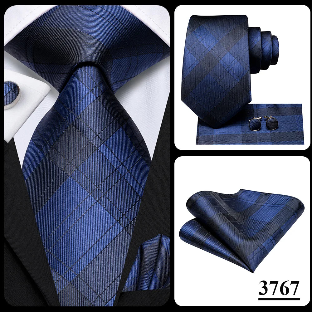 Hi-Tie Teal Green Floral Mens Fashion Necktie Handkerchief Cufflinks for Tuxedo Accessory Classic Silk Luxury Tie for Man Gift