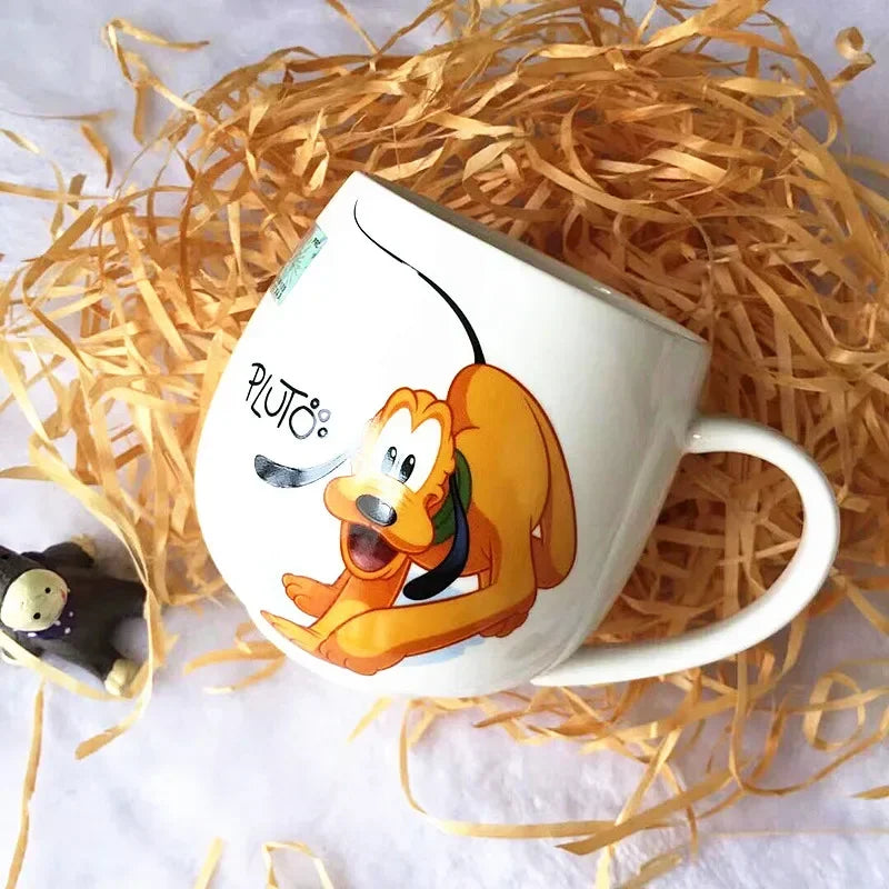 300ML Disney Mickey Mouse Minnie Mouse Coffee Mugs Cute Cartoon Donald Milk Mugs Creative Fashion Mugs Handle Kids Water Cup