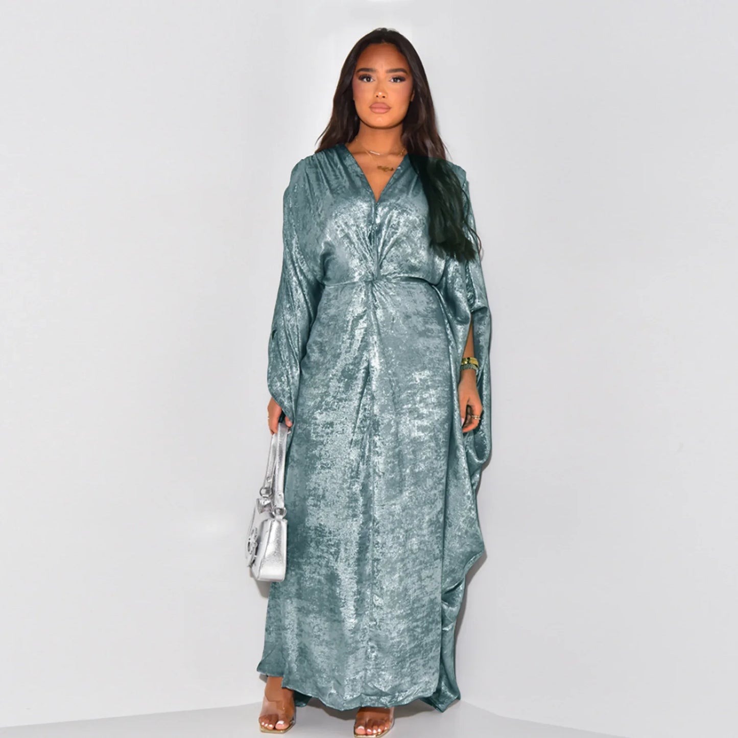 Modest Muslim Batwing Sleeve Gradient Color Tassel Kaftan Eid Al Adha Party Evening Dresses Moroccan Turkey Dubai Abaya Islam