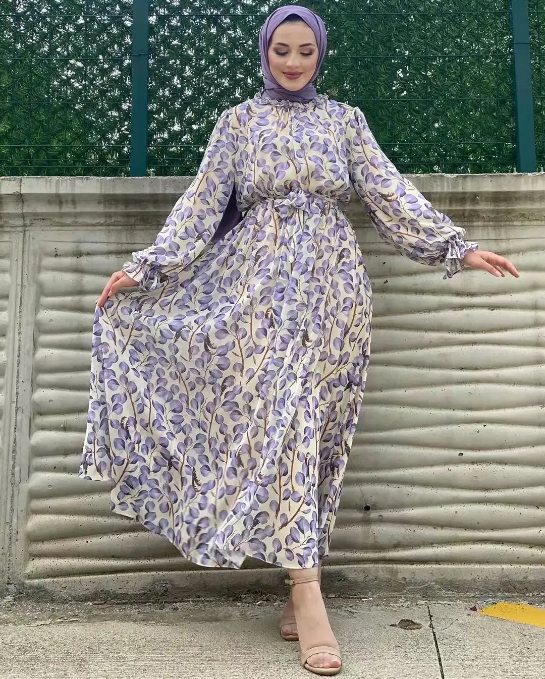 Summer Abaya Dubai Luxury Muslim Woman Dresses Chiffon Ramadan African Elegant Dresses(Not contain Hijab)
